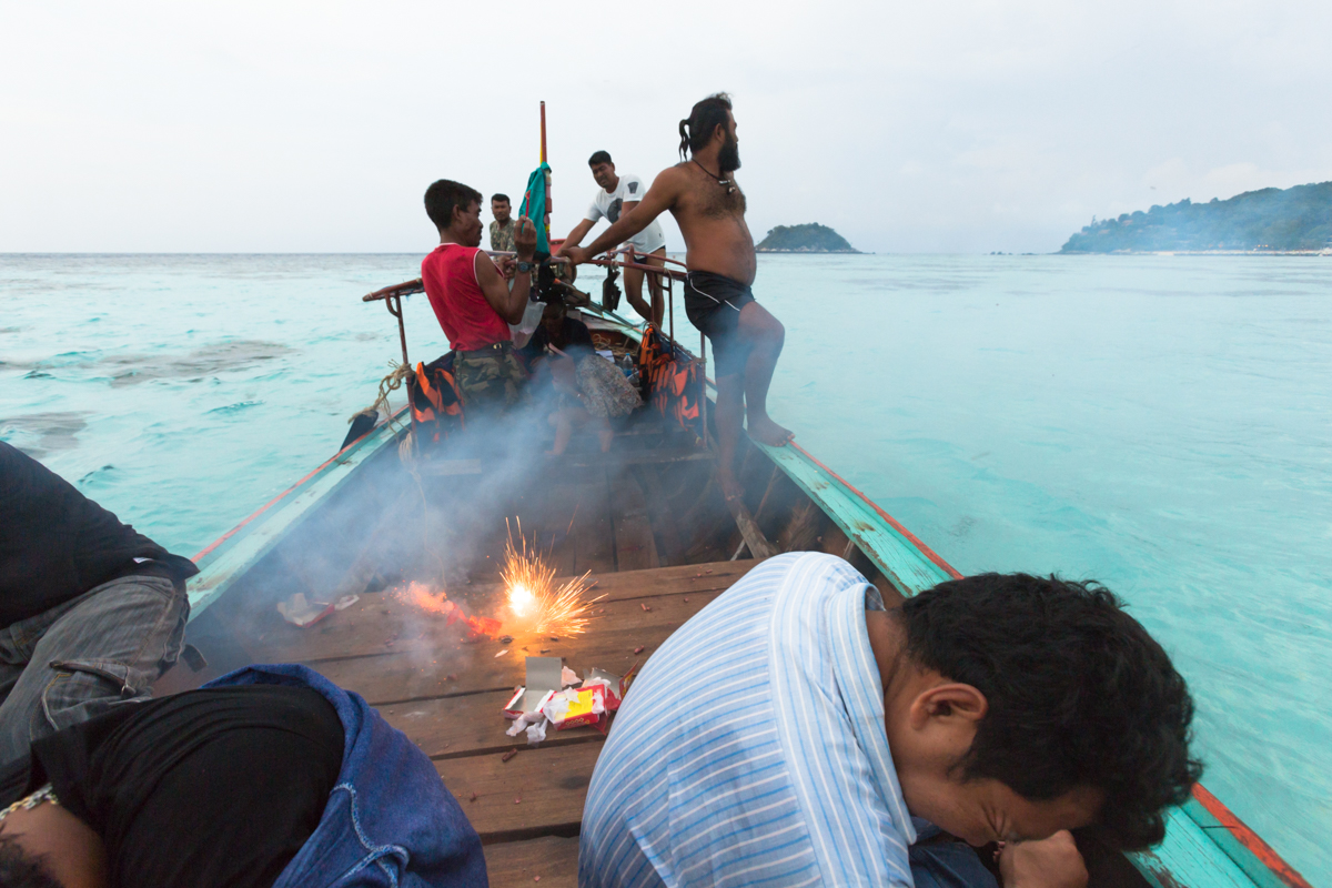 celebrating after boat release